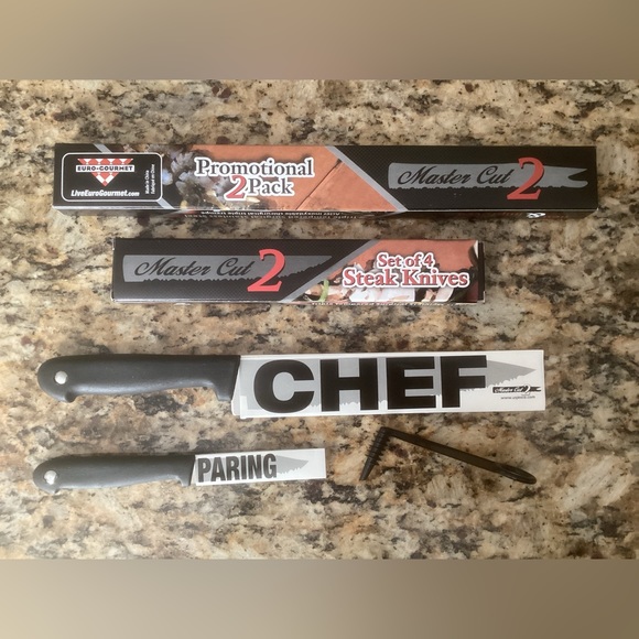New Master Cut 2 Promotional 7 Piece Knife Set by Jesco/Lifetime Guarantee - Picture 2 of 5